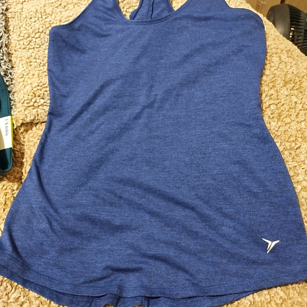 Blue workout tank top